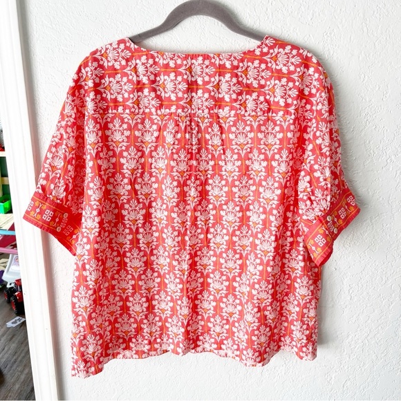 Talbots Top Women's XL Lightweight Cropped Resort Wear Damask Print - Picture 2 of 8